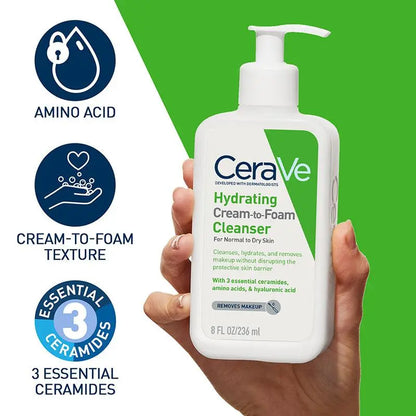 CeraVe ~ Hydrating Cream-To-Foam Cleanser 236ml