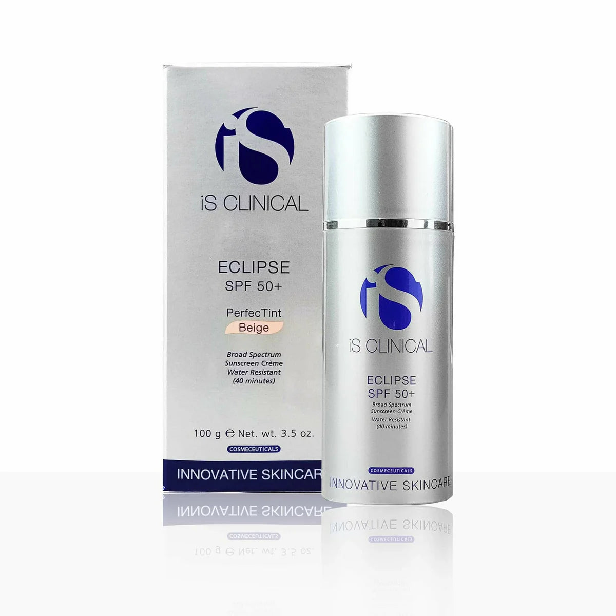 iS Clinical ~ Eclipse SPF 50+ PerfecTint Beige 100 g e Net wt. 3.5 oz.